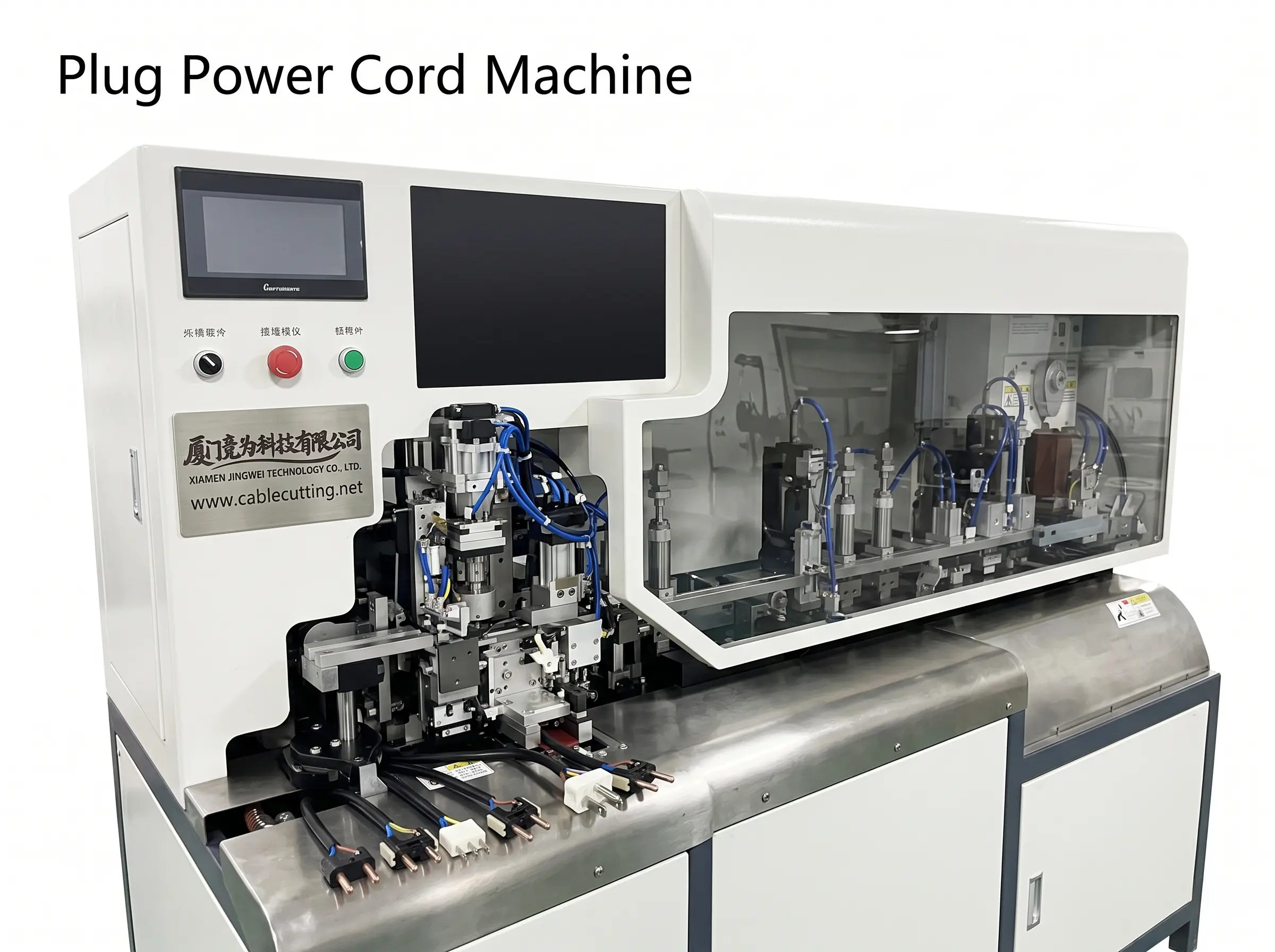 Automatic US EU Plug Power Cord Processing Machine