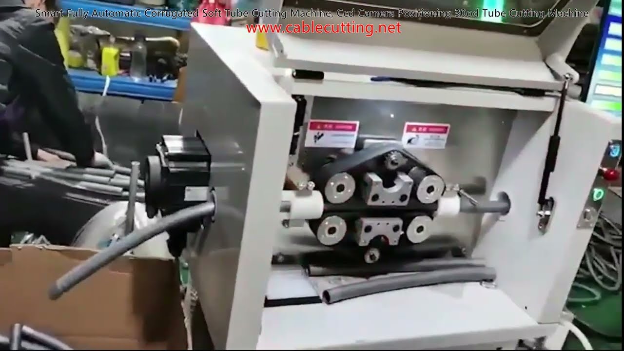 Smart Fully Automatic Corrugated Soft Tube Cutting Machine with CCD Camera Positioning for 30-OD Tube